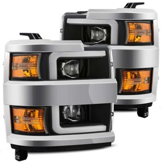 15-19 Chevy 2500HD PRO-Series Proj Headlights Plank Style Blk w/Activ Light/Seq Signal/DRL