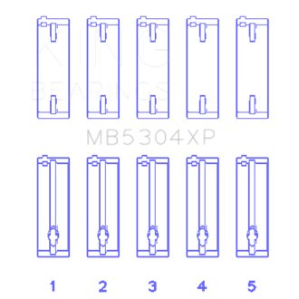 Mazda B6/B6-T/ZM/B3/B5 Main Bearing Set - Size +0.25mm