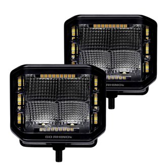 Blackout Combo Series - SIDELINE 4x3 LED Cube Flood Lights, Pair, w/Amber LEDs