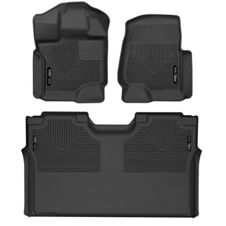 15-23 Ford F-150 SuperCrew Cab X-Act Contour Front & 2nd Row Seat Floor Liners - Black