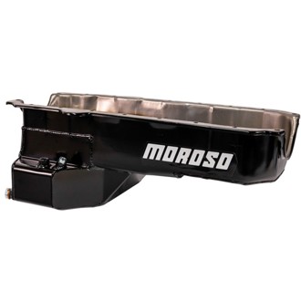 80-85 Chevrolet SBC (w/Passenger Side Dipstick) Wet Sump 5.5qt 7.5in Steel Oil Pan - Black