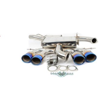 14-17 Volkswagen Golf-R Q300 Quad Oval Titanium Burnt Tips Cat-back Exhaust