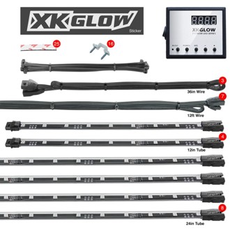 3 Million Color XKGLOW LED Accent Light Car/Truck Kit 8x24In + 4x12In Tubes