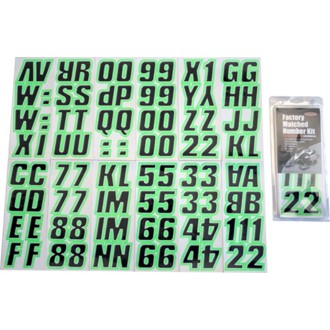 Snowmobile Lettering Registration Kit 2 in. - 500 Black/Kiwi Green