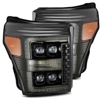 11-16 Ford F-350 SD NOVA LED Proj Headlights Plank Style Alpha Blk w/Activ Light/Seq Signal