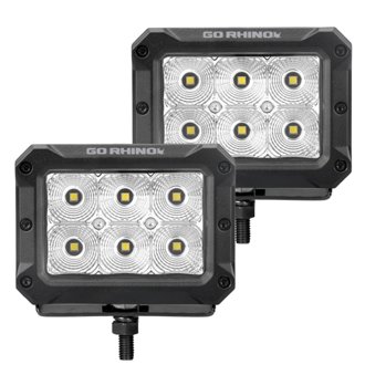 Bright Series - 4x3 Rectangular LED Flood Lights, Pair