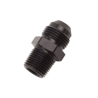 Performance -6 AN to 1/8in NPT Straight Flare to Pipe (Black