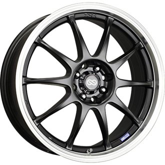 J10 17x7 4x100/108 42mm Offset 72.62mm Bore Dia Matte Black w/ Machined Lip Wheel