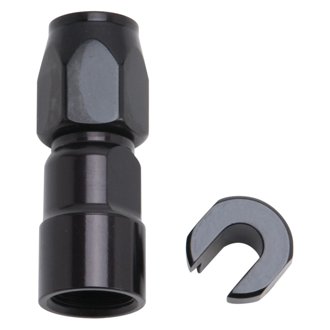 Performance 5/16in SAE Quick Disc Female to -6 Hose Black Straight Degree Hose End