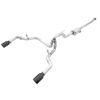 AWE 0FG Dual Split Rear Exhaust for '21+ Ford F-150 - 5" Diamond Black Tips