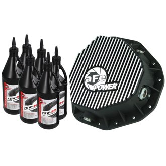 Pro Series Rear Differential Cover Kit Black W/ Machined Fins & Gear Oil