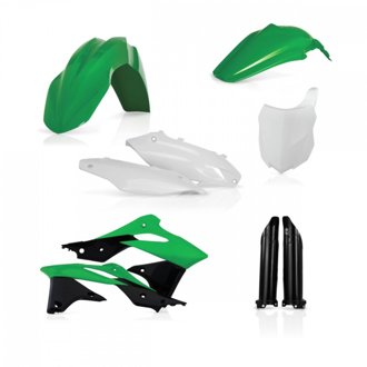 13-16 Kawasaki KX250F Full Plastic Kit - Green/White/Black Original 16