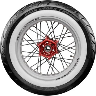 Avon Cobra Chrome AV92 White Sidewall Rear Tire - MT90B16 74H 1DK