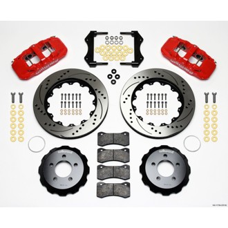 Wilwood AERO6 Front Hat Kit 14.25 Drilled Red 2006-10 Magnum/Challenger/Charger/300C