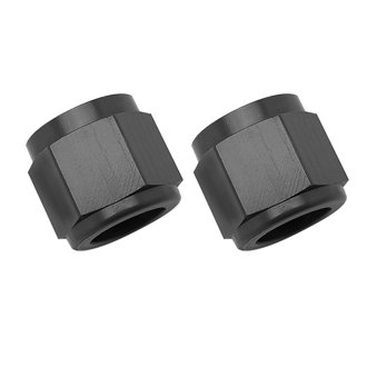Performance -6 AN Tube Nuts 3/8in dia. (Black) (2 pcs