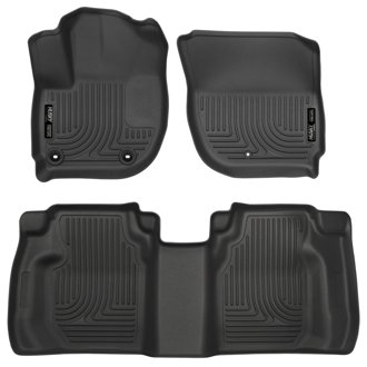 15 Honda Fit Weatherbeater Black Front and Second Seat Floor Liners