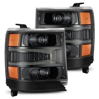 16-18 Chevy 1500HD LUXX LED Proj Headlights Alpha-BK w/Seq Atv Lgt / SeqSig (Req PN 810023