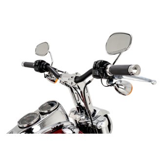 Phatbar H-Bar Assy, 9in Riser, 1-1/4in Bar, Int Wire, Gauge Mount - Chrome