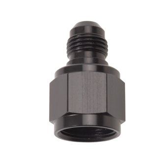 Performance -8 AN Female to -6 AN to Male B-Nut Reducer (Black