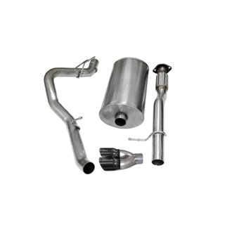 Corsa 2007-2009 Chevrolet Avalanche 6.0L V8 3in Cat-Back Single Side w Twin 4in Black Pro-SeriesTips