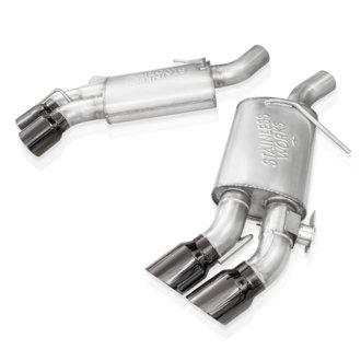 16-21 Camaro SS 3in Legend SW Connect Axle Back w/Valve - 4in Quad Black Tips