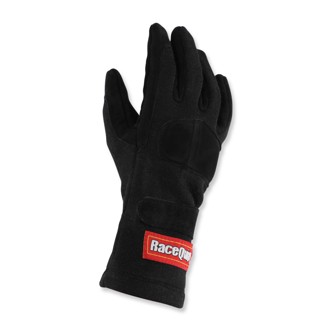 SFI 3.3/5 Black Short Gauntlet Nomex Race Gloves - Large