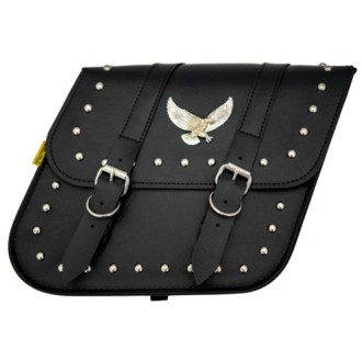 Universal Studded Series Compact Slant Saddlebags (12 in L x 9.5 in W x 5.5 in H)-Black