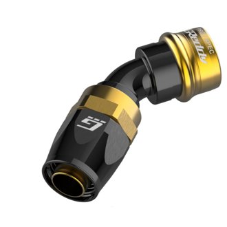 PRO/SPEC 45 Degree Quick Release Hose End Black/Gold