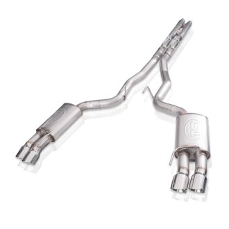 2018+ Ford Mustang GT 3in Legend Series Catback H-Pipe w/Active Valves & Quad Tips