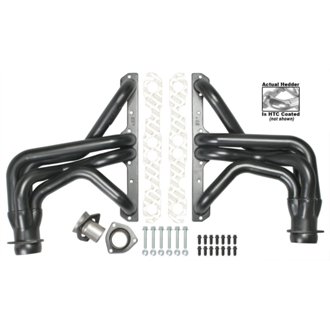 SILVER LONG-TUBE E.O. HEADERS For 67-91 GM 4WD SB CHEVY TRUCKS Without A.I.R.