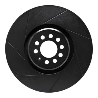 R1 04-06 Volkswagen Golf Left Front Slotted Black Brake Rotor