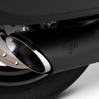 2025+ HD Softail Twin Slash 4in Round Black Slip-On Exhaust