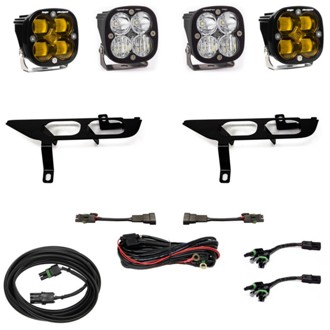 2021+ Ford F150 Fog Pocket Kit SAE Amber Squadron Pro DC
