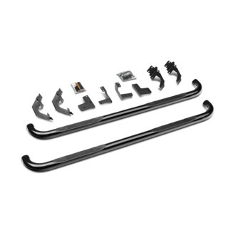 4000 Series Side Steps with Mounting Brackets Kit - Black Powder Coat