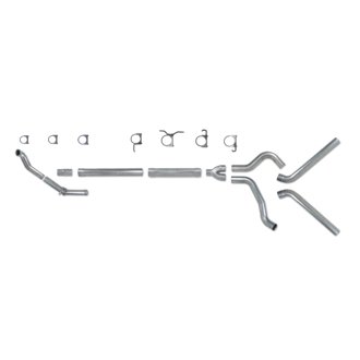 Diamond Eye KIT 4in Turbo Back MFLR RPLCMENT PIPE DUAL ALUM94-97 5 7 3L F250/F350 PWRSTROKE NFS