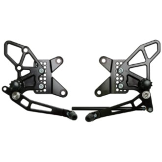 Vortex Racing 09-12 Kawasaki ZX600 Ninja ZX-6R Adjustable Rearsets- Black