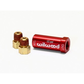 Wilwood Residual Pressure Valve - New Style w/ Fittings - 10# / Red