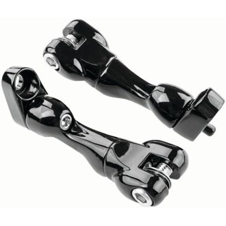 Adjustable Passenger Peg Mounts For Harley-Davidson Touring And Indian Models Gloss Black