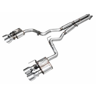 AWE SwitchPath™ Exhaust for Ford Mustang S550 Mach1 - Quad Chrome Silver Tip