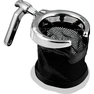 Drink Holder Mesh Basket With Perch Mount Universal Chrome