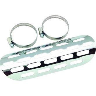 Bikers Choice Chrome Perforated Heat Shield Fits 1-3/4 to 2 Inch Pipe Custom