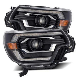 12-15 Toyota Tacoma PRO-Series Projector Headlights Plank Style Black w/DRL