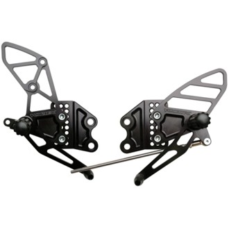 Vortex Racing 04-05 Kawasaki ZX-10R Ninja Adjustable Rearsets- Black