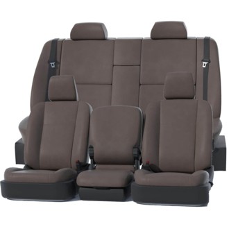 22-24 Chevrolet Silverado Leatherette PrecisionFit Custom Front Row Seat Covers - Stone