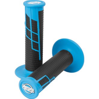 Clamp-On 1/2 Waffle Grip - Neon Blue/Black