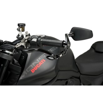 Clutch Lever Protector With Rearview Mirror Pro Black
