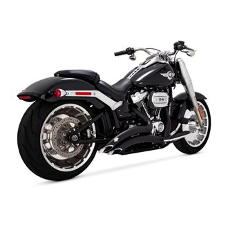 25-26 Harley Davidson Gen 2 M8 Wide Tire Softail Big Radius Exhaust System - Black