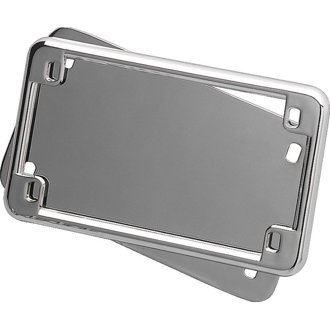 License Frame & Backing Plate Set 4in X 7in Chrome
