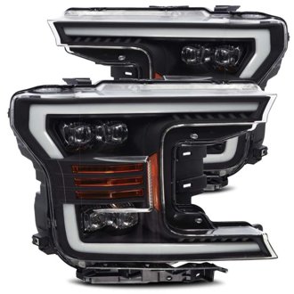 18-19 Ford F-150 NOVA LED Proj Headlights Plank Style Matte Black w/Activ Light/Seq Signal