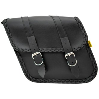 Universal Braided Standard Slant Saddlebags (14 in L x 12 in W x 5.5 H) - Black
